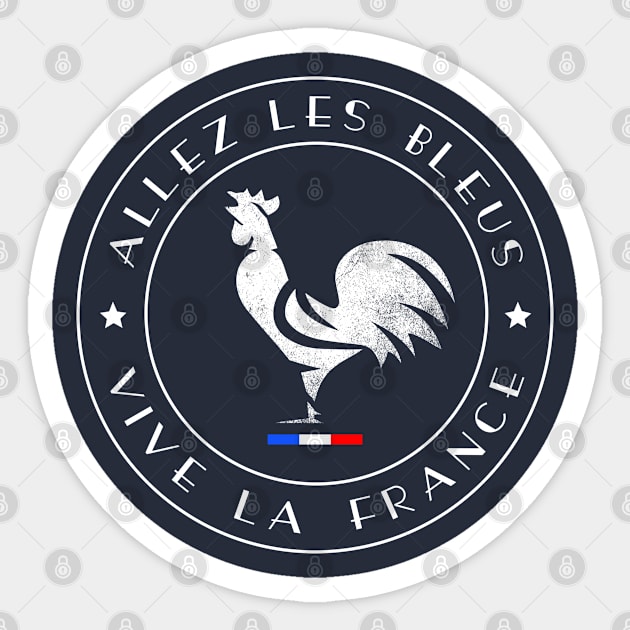 Allez les Bleus Vive La France Gallic Rooster Two Stars Sticker by French Salsa